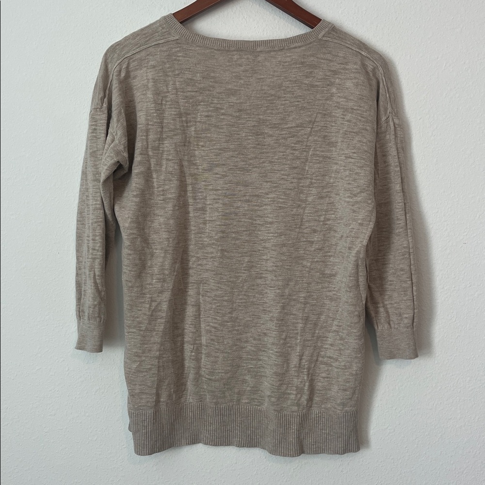 J. CREW Cream V Neck Cotton Pullover Sweater - Picture 4 of 4